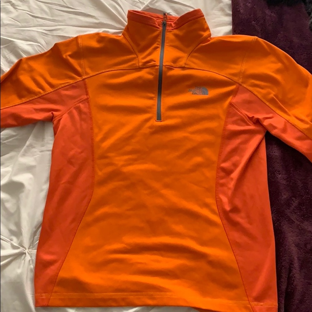 Orange NorthFace Half-Zip Pullover